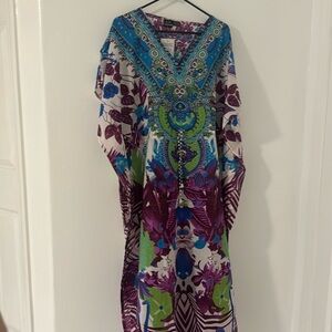 #Kaftan-one size fit most multicolored, beautiful laser, print for vacation